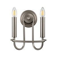Wandleuchte Metall H: 27 cm Nickel geb&uuml;rstet E14 Modern