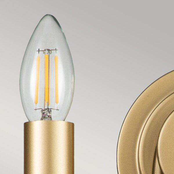 Wandlampe Metall E14 H: 27 cm in Messing 2-flammig VIGO