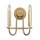 Wandlampe Metall E14 H: 27 cm in Messing 2-flammig VIGO