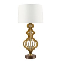 Tischleuchte DORUTI in Gold Weiß Ø41cm H84cm...