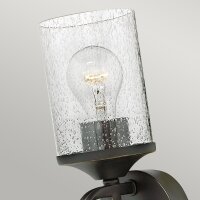 Wandleuchte Glas Metall E27 58,6 cm hoch Schwarz Antik
