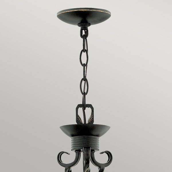 Kronleuchter mit Schirm B: 42,2 cm Schwarz Antik Rustikal