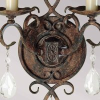 Wandlampe Metall Kristall 2x E14 H: 29,8 cm in Bronze Antik