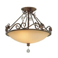 Deckenleuchte Glas Metall Kristall Ø 39,2 cm rund...