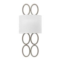 Wandleuchte Metall Stoff Glas 51,5 cm hoch 5x E14 elegant