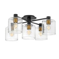 Deckenlampe Metall Glas E27 80,8 cm breit Vintage KAIRO
