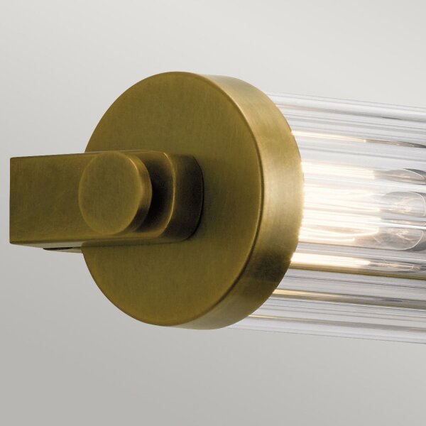 Wandlampe Badezimmer Glas Metall E14 IP44 B: 69,1 cm in Messing