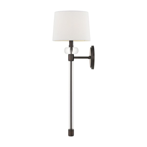 Wandlampe Stoff Metall 67,6 cm hoch Modern Bronze Antik Weiß