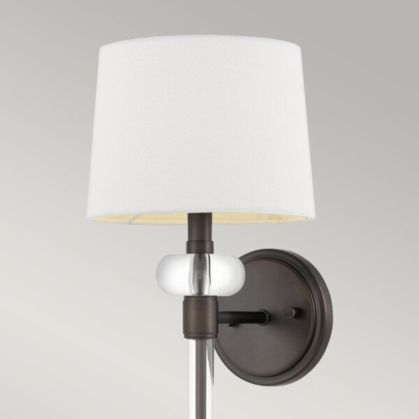 Wandlampe Stoff Metall 67,6 cm hoch Modern Bronze Antik Weiß