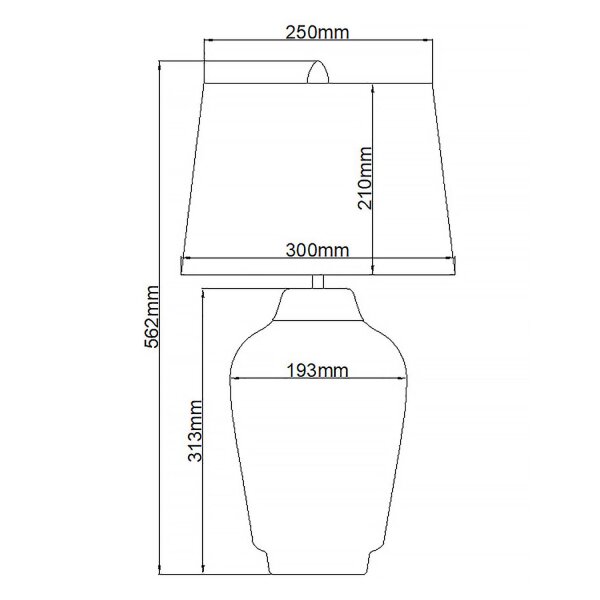 Nachttischlampe Keramik Stoff 56,2 cm hoch E27