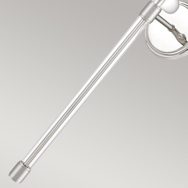 Wandlampe Metall Stoff H: 67,6 cm in Nickel poliert Weiß