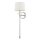 Wandlampe Metall Stoff H: 67,6 cm in Nickel poliert Weiß