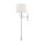 Wandlampe Metall Stoff H: 67,6 cm in Nickel poliert Weiß