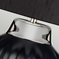 Tischleuchte Schwarz Silber 56,2 cm hoch E27 Keramik Stoff