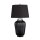 Tischleuchte Schwarz Silber 56,2 cm hoch E27 Keramik Stoff