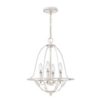 Kronleuchter Shabby Chic Wei&szlig; Metall H: max. 307,5 cm 4x E14