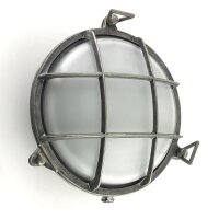 Wandleuchte au&szlig;en Messing Glas rund &Oslash; 24 cm IP64 Zinn Wei&szlig;