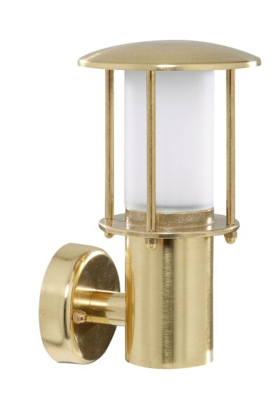 Außenwandlampe Glas Echt-Messing E14 IP53 22 cm hoch