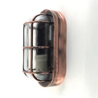 Au&szlig;enwandleuchte in Kupfer antik aus Messing Glas IP64 E27