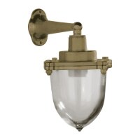Außenwandleuchte Echt-Messing Glas 30 cm hoch IP64 E27