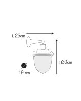Außenwandleuchte Echt-Messing Glas 30 cm hoch IP64 E27
