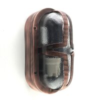 Wandleuchte außen Messing Glas IP64 in Kupfer antik...