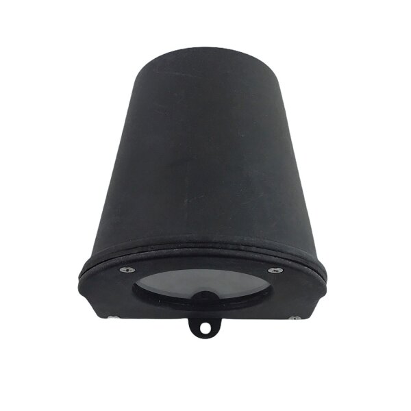 Outdoor Wandlampe Schwarz antik H: 10 cm Downlight Messing
