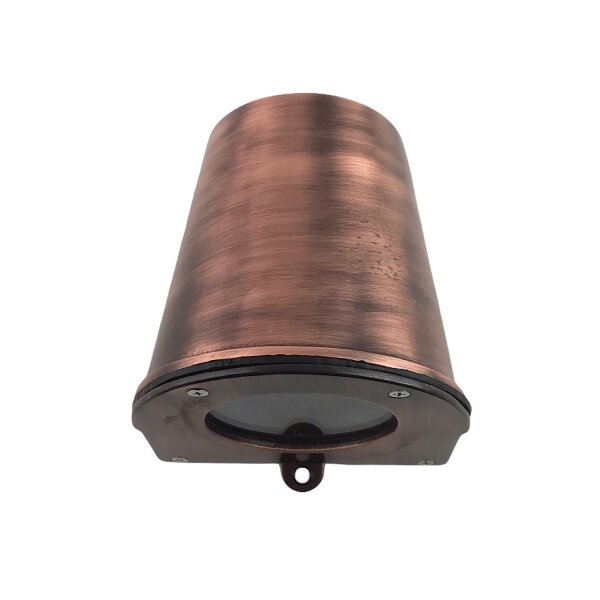Außenwandlampe Glas Echt-Messing GU10 IP54 10 cm hoch
