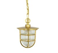 Pendelleuchte außen Messing Riffelglas H: max. 75...