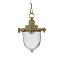 Hängeleuchte außen Glas Messing E27 IP44 rund...