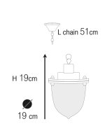 Hängeleuchte außen Glas Messing E27 IP44 rund...