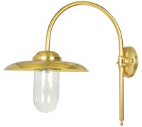 Wandlampe außen Messing Glas E27 IP44 H: 45 cm Maritim