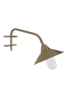 Außenleuchte Wand Messing Glas 26 cm breit IP44 E27