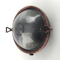 Wandleuchte au&szlig;en Messing massiv Glas E27 IP64 rund