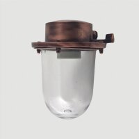 Wandleuchte au&szlig;en aus Messing Glas E27 IP64 H: 18 cm