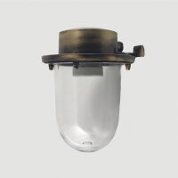 Außenleuchte Wand Echt-Messing Glas 18 cm hoch IP64...