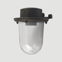 Außenlampe Wand Echt-Messing Glas H: 18 cm IP64...