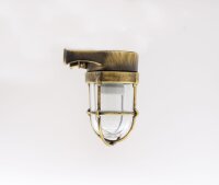Maritime Wandlampe au&szlig;en Messing Glas 16,5 cm hoch IP64 E27