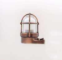 Wandleuchte au&szlig;en Messing Glas E27 IP64 Maritim klein