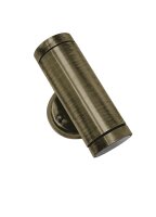 Up Down Leuchte au&szlig;en Wand Messing Glas GU10 IP44 H: 16,5 cm