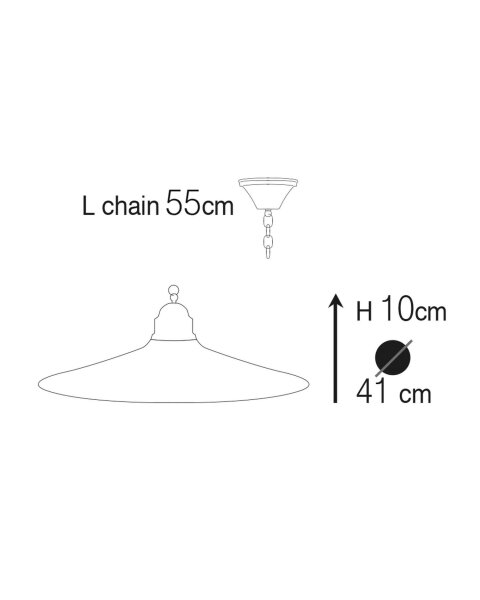 Hängelampe außen Messing massiv Glas D: 41 cm IP23 E27