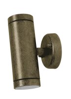 Au&szlig;enwandlampe Echt-Messing Glas GU10 IP44 16,5 cm hoch