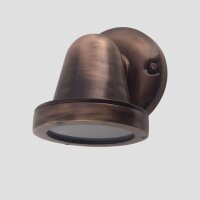 Au&szlig;enlampe Wand Messing Glas H: 14 cm IP64 GU10 Maritim