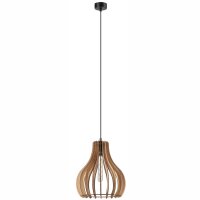 Gem&uuml;tliche H&auml;ngelampe Holz Stahl &Oslash;29 cm...