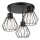 Deckenlampe Metall E27 L:38 cm Schwarz 3-flammig Draht