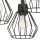 Deckenlampe Metall E27 L:38 cm Schwarz 3-flammig Draht