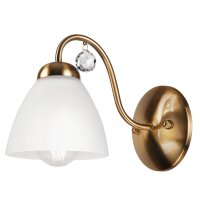 Blendarme Wandlampe Metall Glas Antik Wei&szlig; E27...