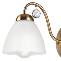 Blendarme Wandlampe Metall Glas Antik Weiß E27...
