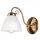 Blendarme Wandlampe Metall Glas Antik Weiß E27 wohnlich