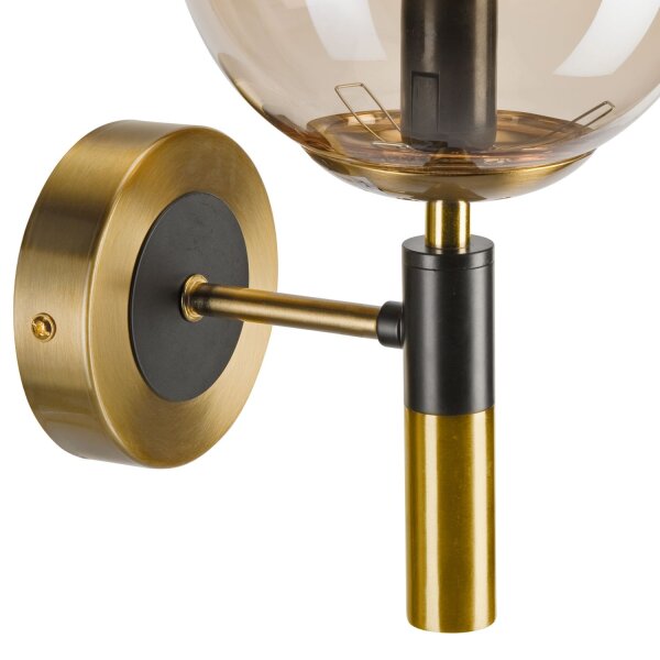 Kugel Wandlampe G9 Metall Glas blendarm T:19 cm in Gold